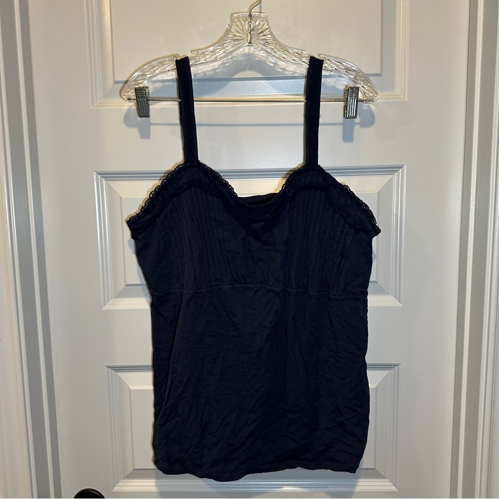 Jessica London Navy Blue Pleated Front Sleeveless Tank size 22/24